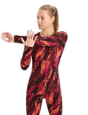 Women's Icebreaker Merino 250 Vertex Long Sleeve Crewe Sedimentary Base Layers Cherry / Flash | CA 1107QMAZ